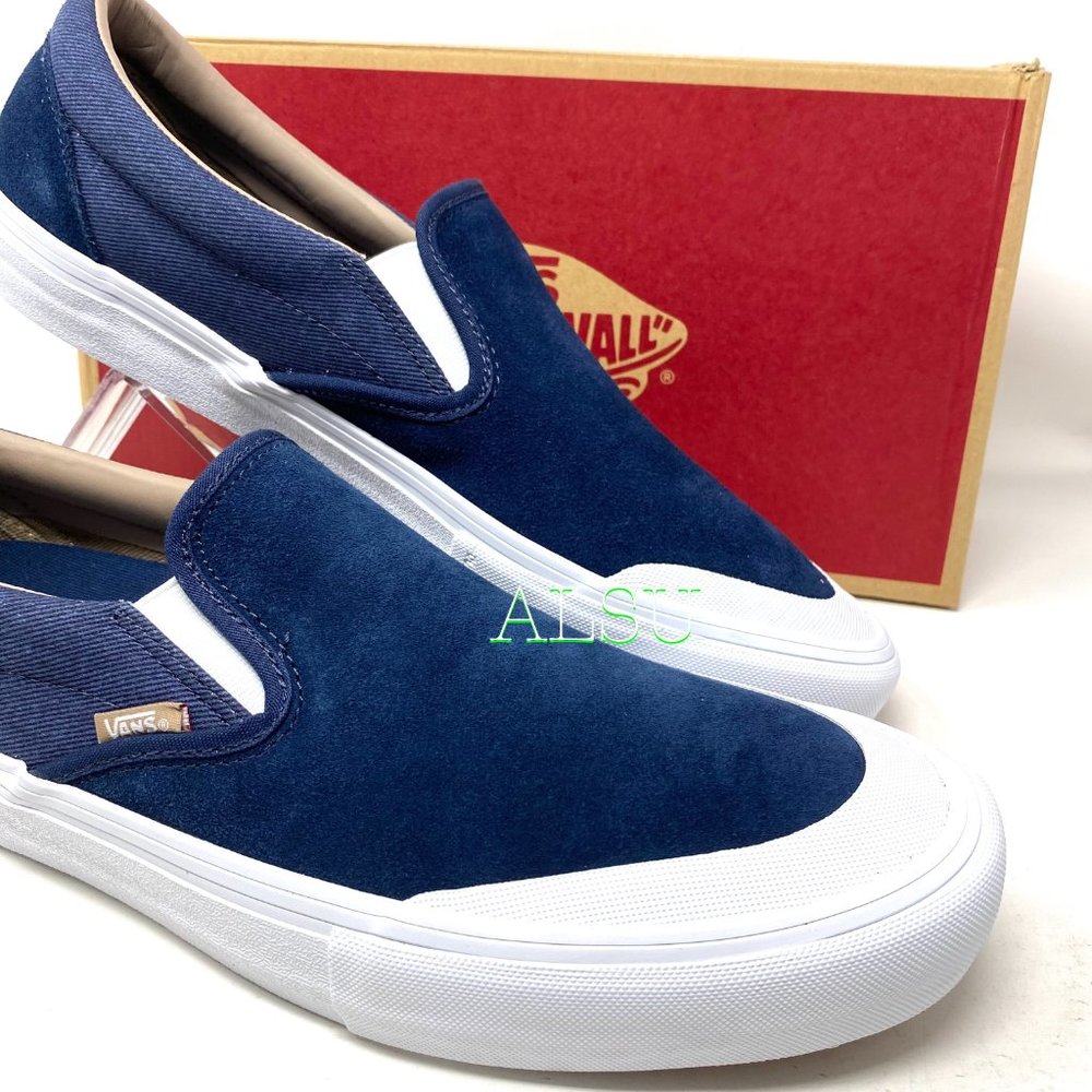 VANS Slip-On Pro Suede Canvas Twill Blue Women's - Picture 9 of 10